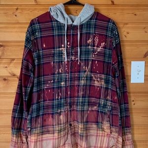 Acid Washed Hoodie Flannel